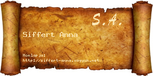 Siffert Anna névjegykártya